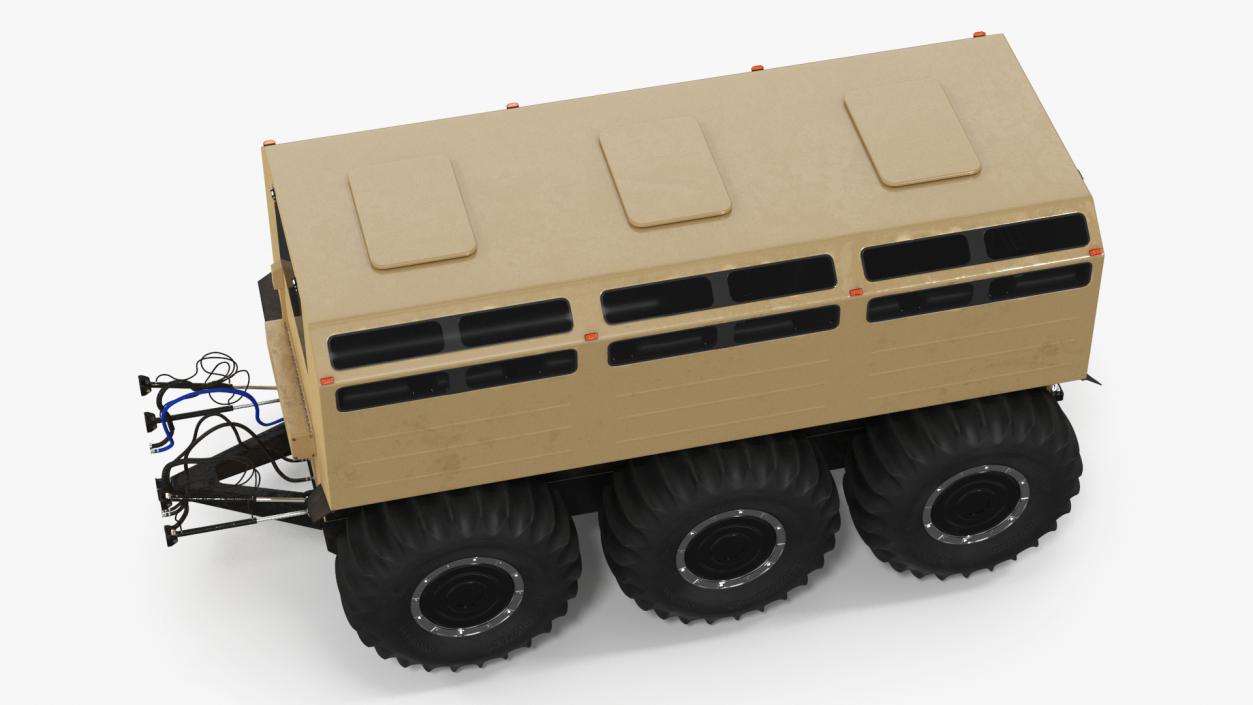 All-Terrain Trailer Beige Rigged 2 3D model