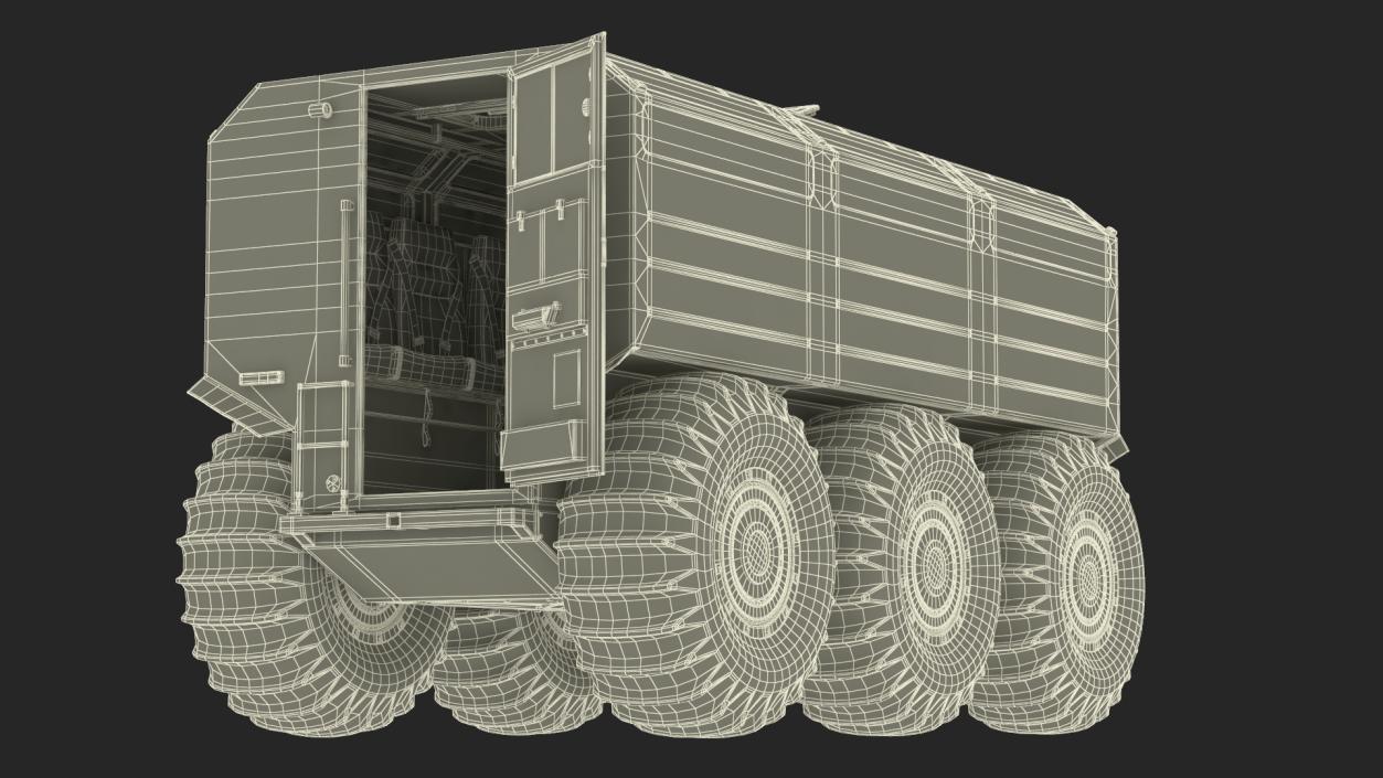 All-Terrain Trailer Beige Rigged 2 3D model