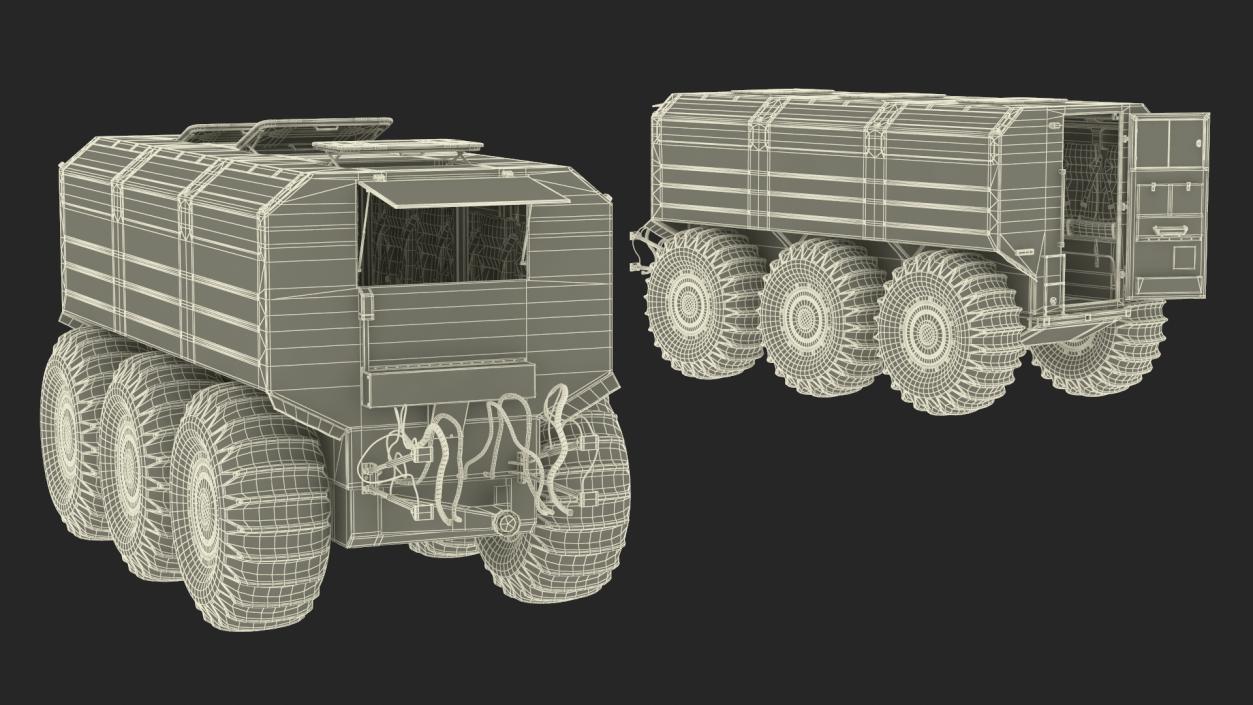 All-Terrain Trailer Beige Rigged 2 3D model