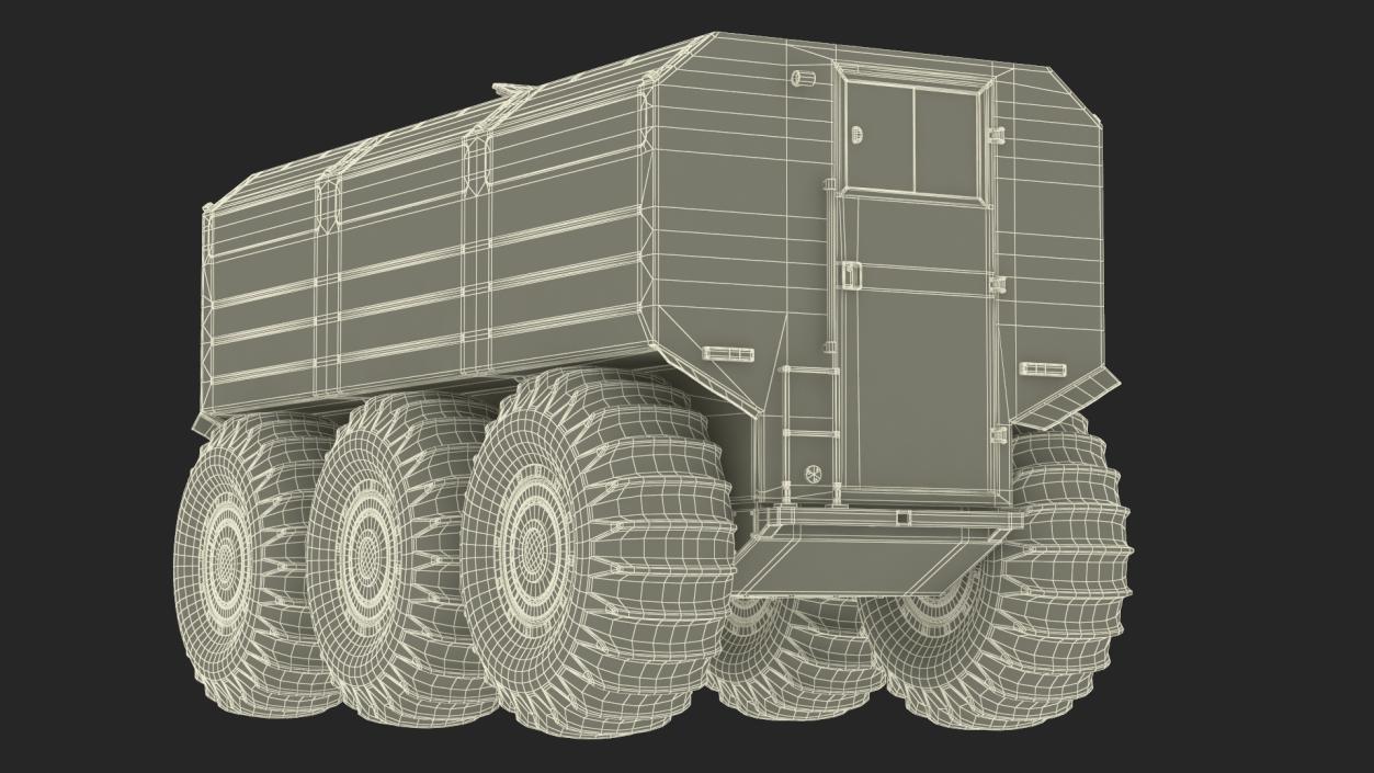 All-Terrain Trailer Beige Rigged 2 3D model