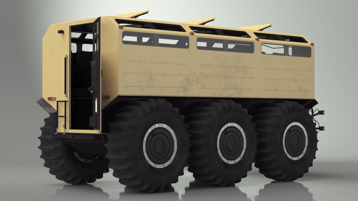 All-Terrain Trailer Beige Rigged 2 3D model