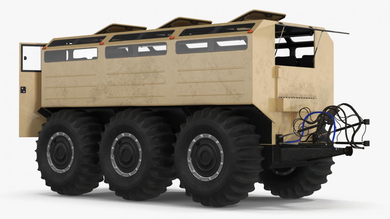 All-Terrain Trailer Beige Rigged 2 3D model