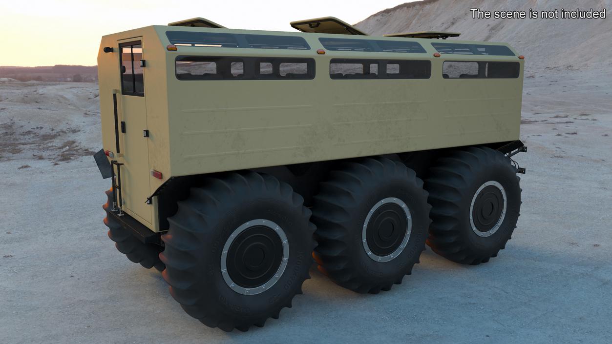 All-Terrain Trailer Beige Rigged 2 3D model