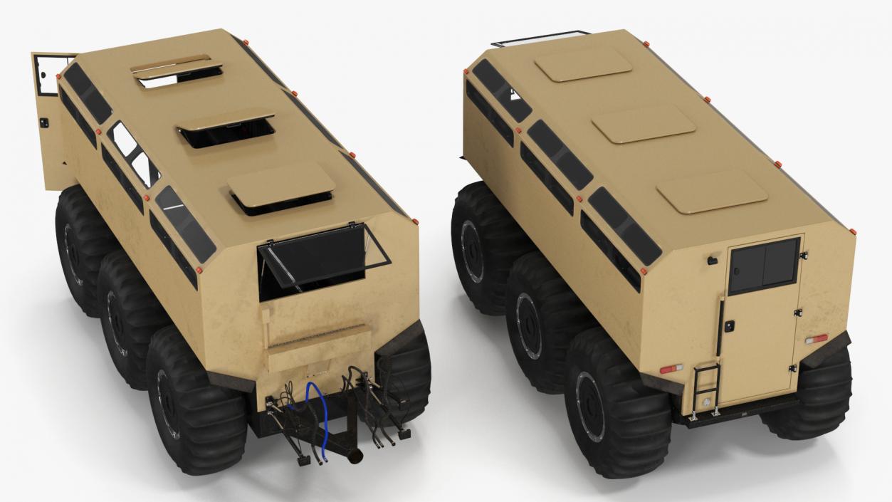 All-Terrain Trailer Beige Rigged 2 3D model