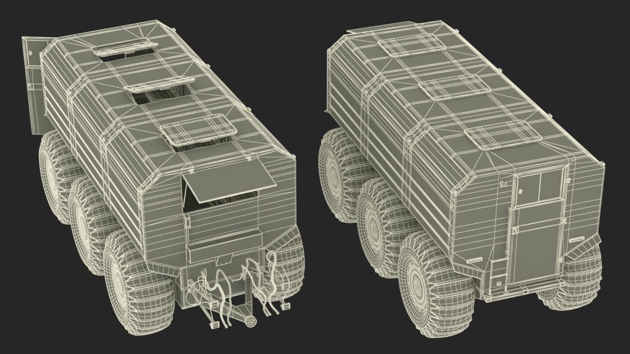 All-Terrain Trailer Beige Rigged 2 3D model