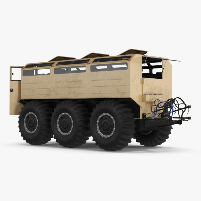 All-Terrain Trailer Beige Rigged 2 3D model