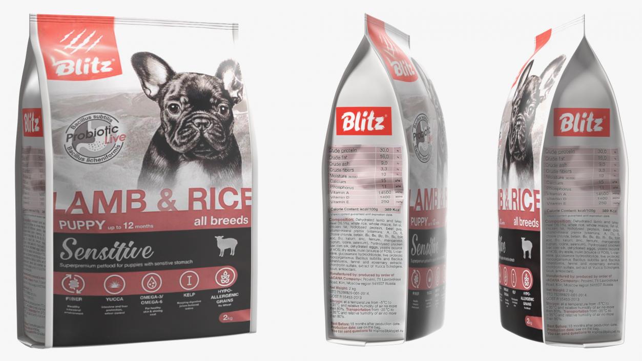 3D model Puppy Food Blitz Lamb and Rice 2 kg