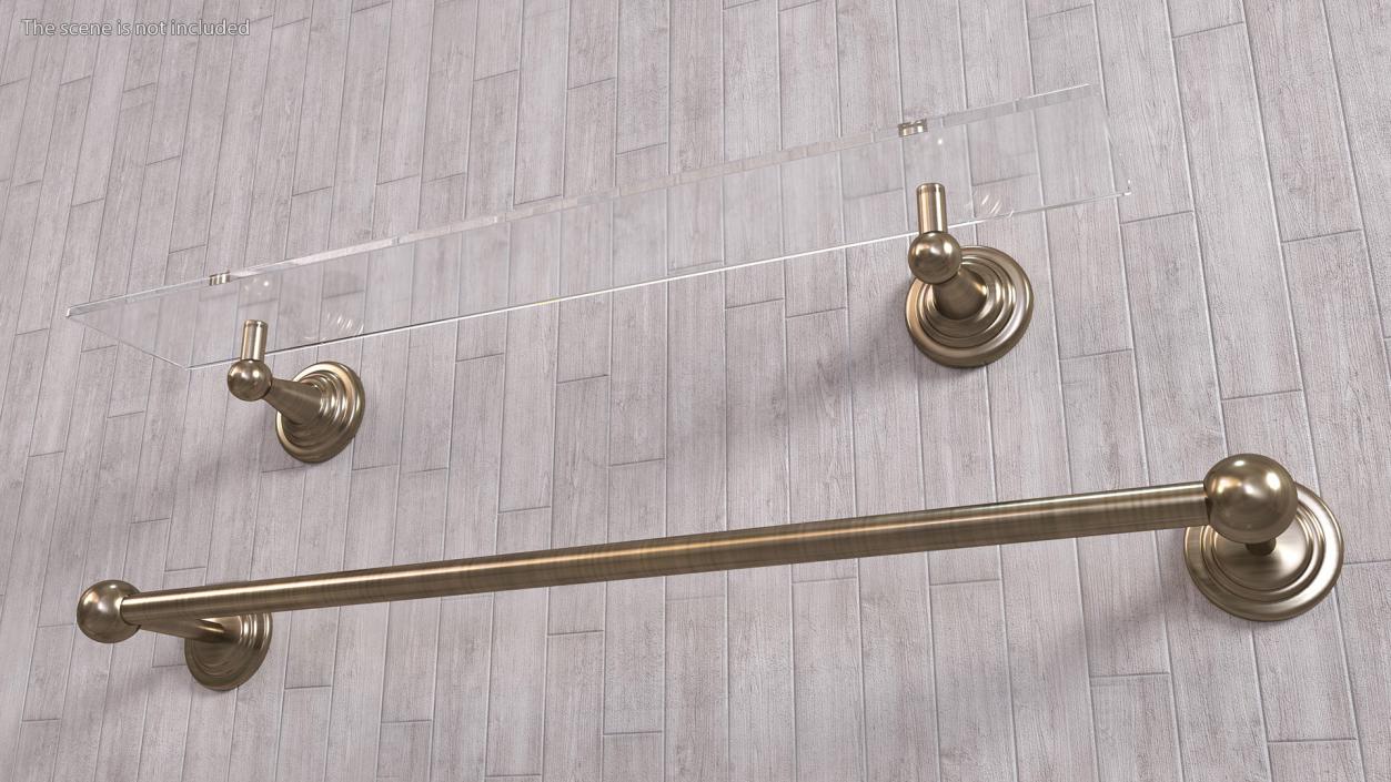 3D Bronze Bathroom Wall Accessories Set