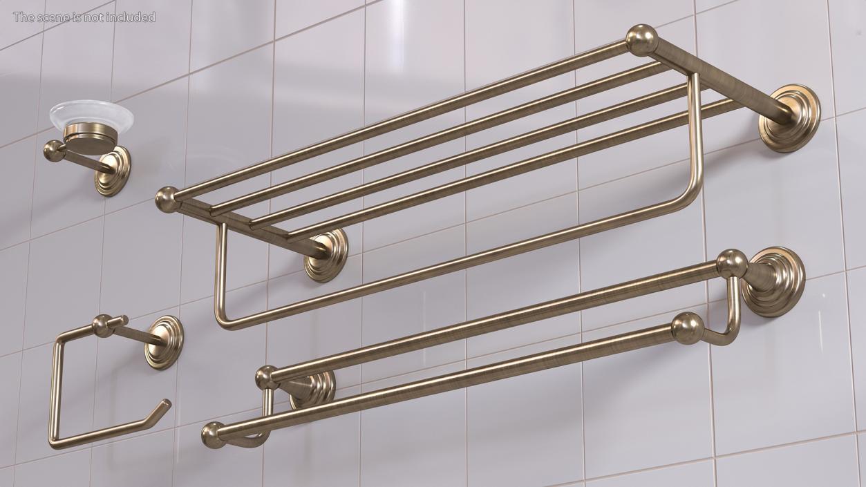 3D Bronze Bathroom Wall Accessories Set