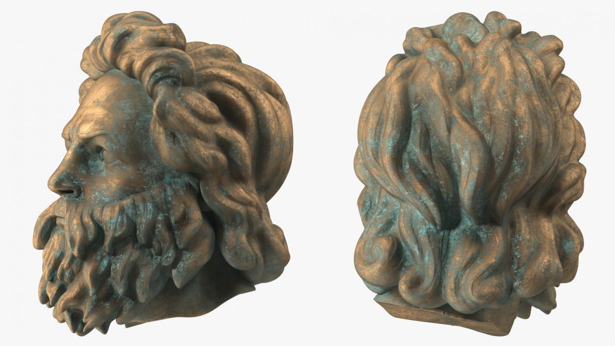 3D model Poseidon Head Bronze