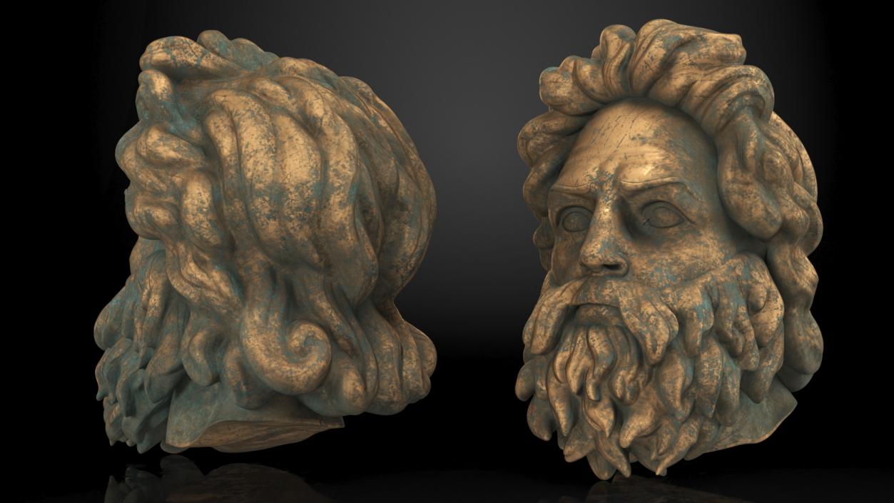 3D model Poseidon Head Bronze