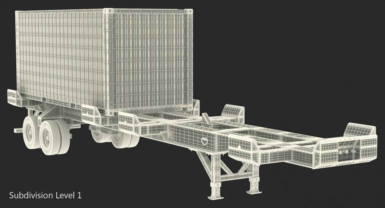 3D Trailer with 20ft ISO Container