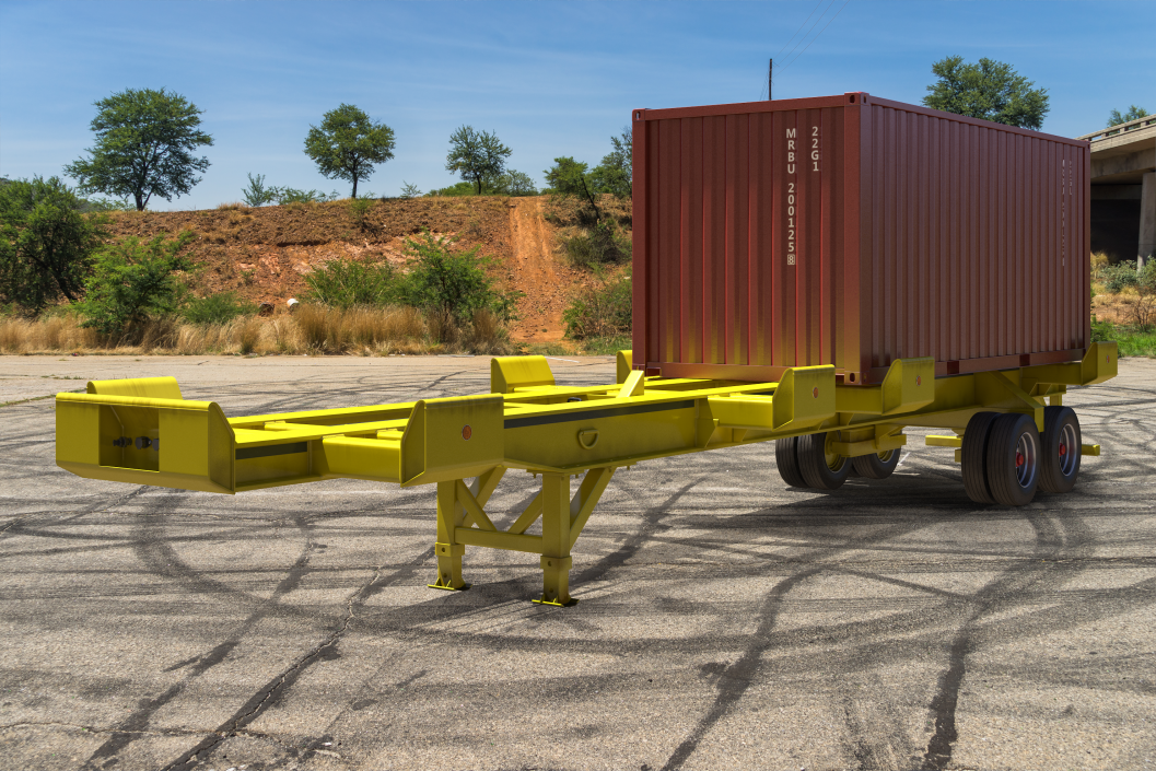 3D Trailer with 20ft ISO Container