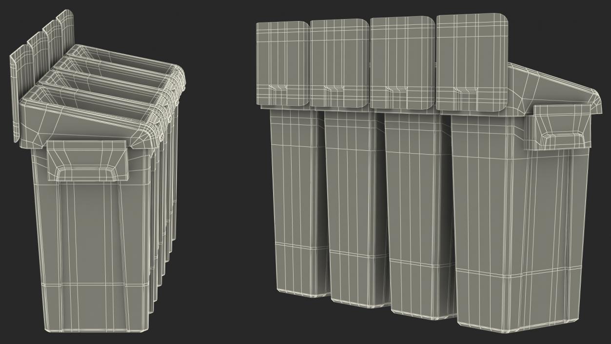 3D Modular Recycling Bins Set