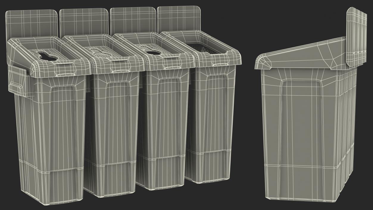 3D Modular Recycling Bins Set