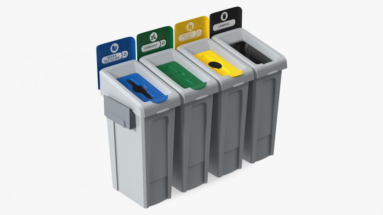 3D Modular Recycling Bins Set