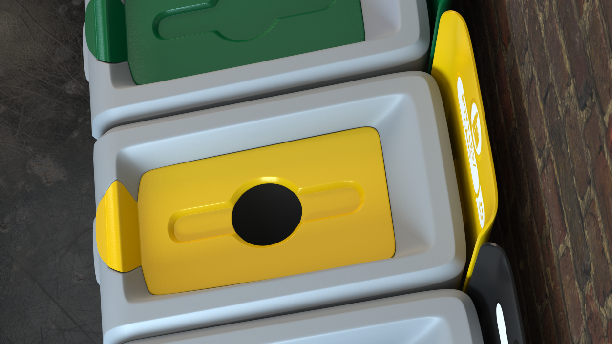 3D Modular Recycling Bins Set