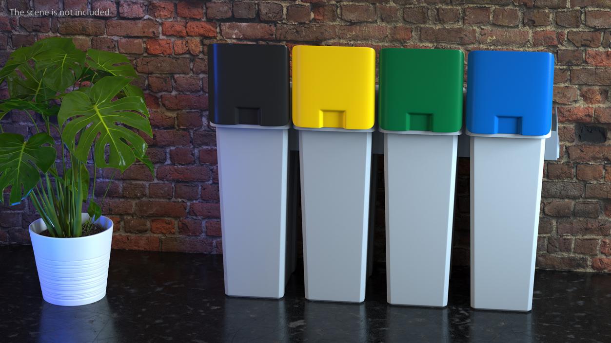 3D Modular Recycling Bins Set