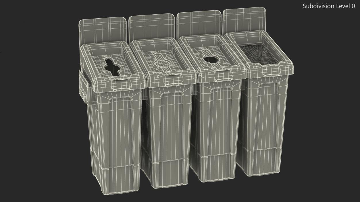 3D Modular Recycling Bins Set