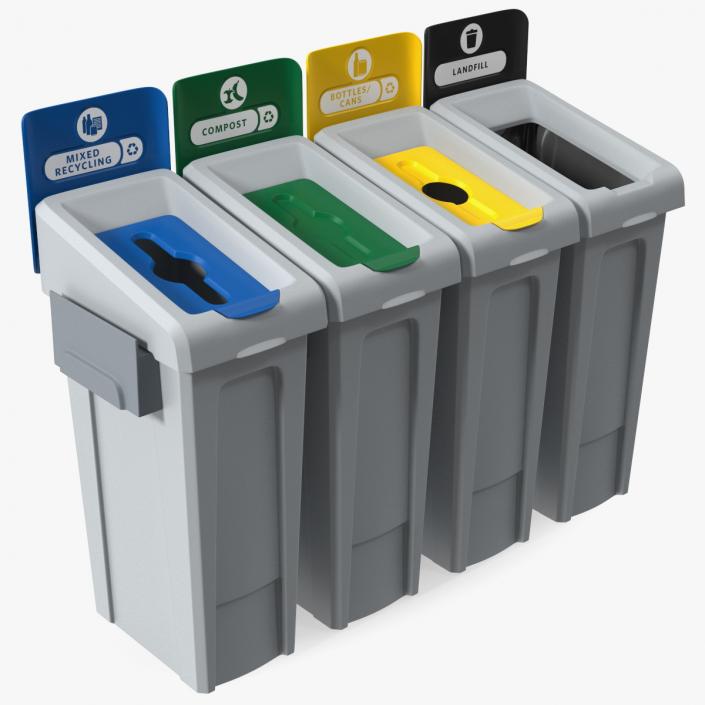 3D Modular Recycling Bins Set