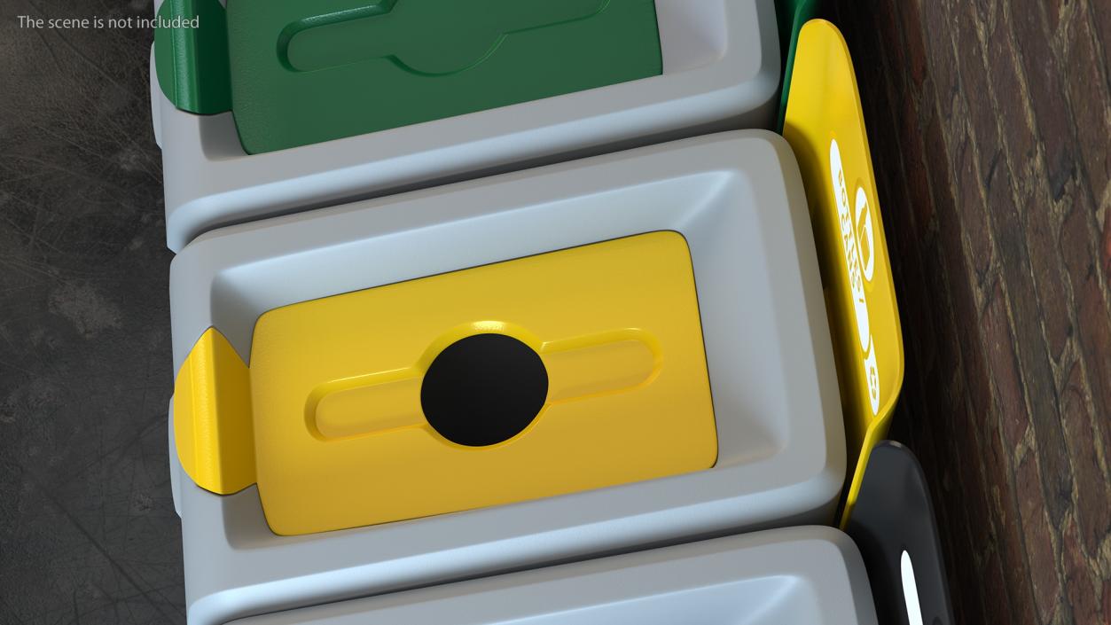 3D Modular Recycling Bins Set