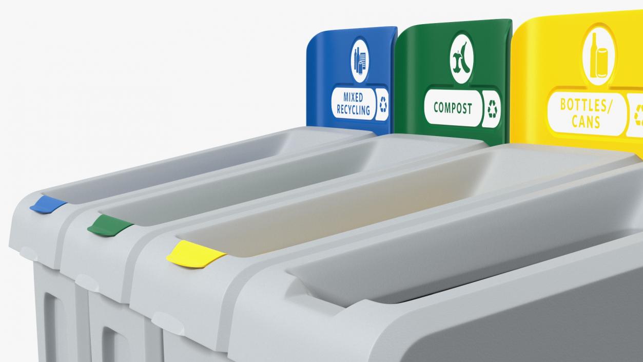 3D Modular Recycling Bins Set