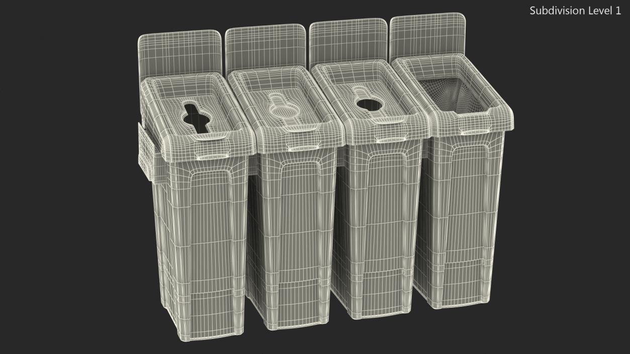 3D Modular Recycling Bins Set