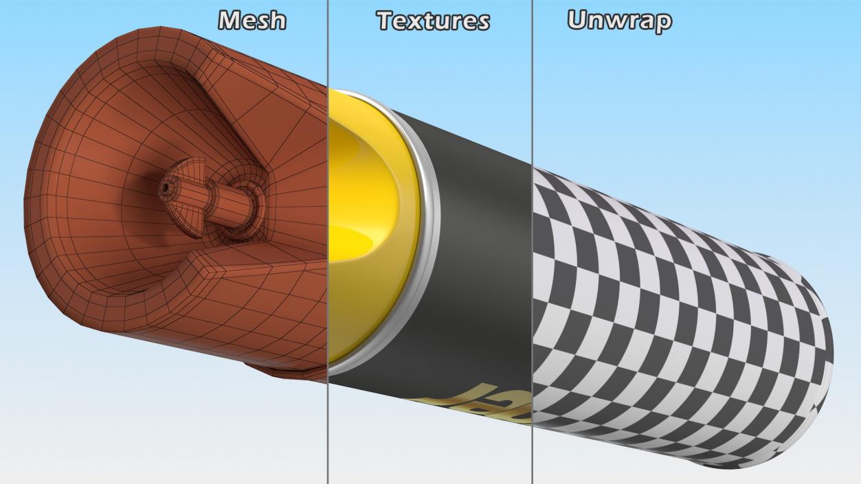 Aerosol Yellow Traffic Striping Paint 3D