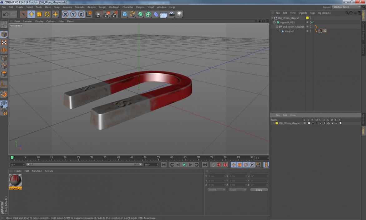 3D model Old Worn Magnet