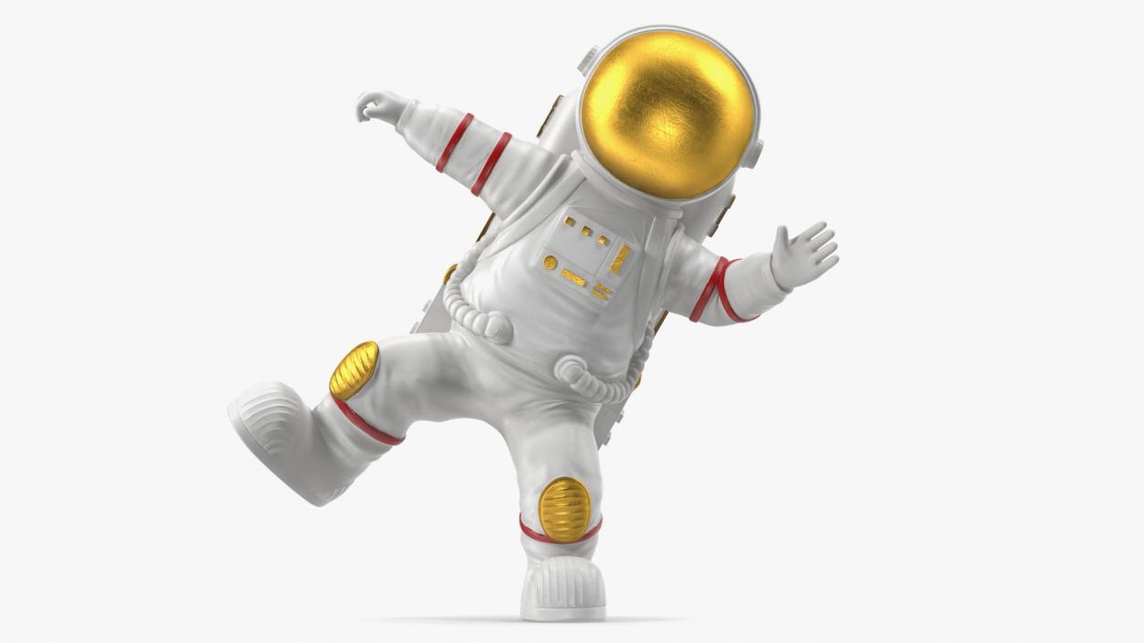 3D Spaceman Toy Character White Dancing Pose