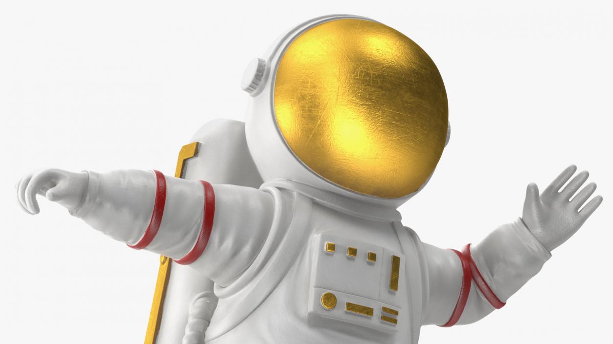 3D Spaceman Toy Character White Dancing Pose