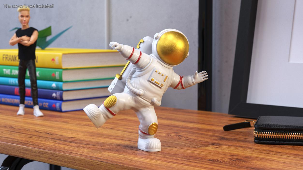 3D Spaceman Toy Character White Dancing Pose