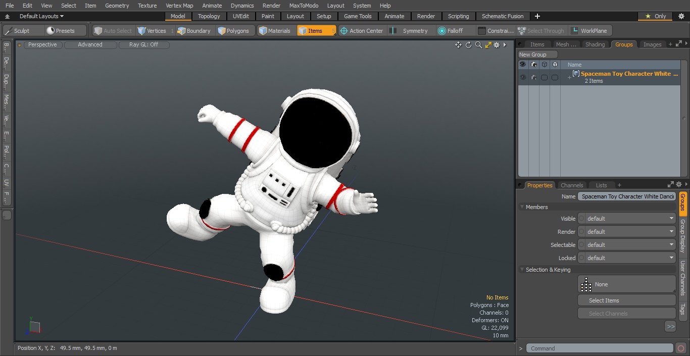 3D Spaceman Toy Character White Dancing Pose