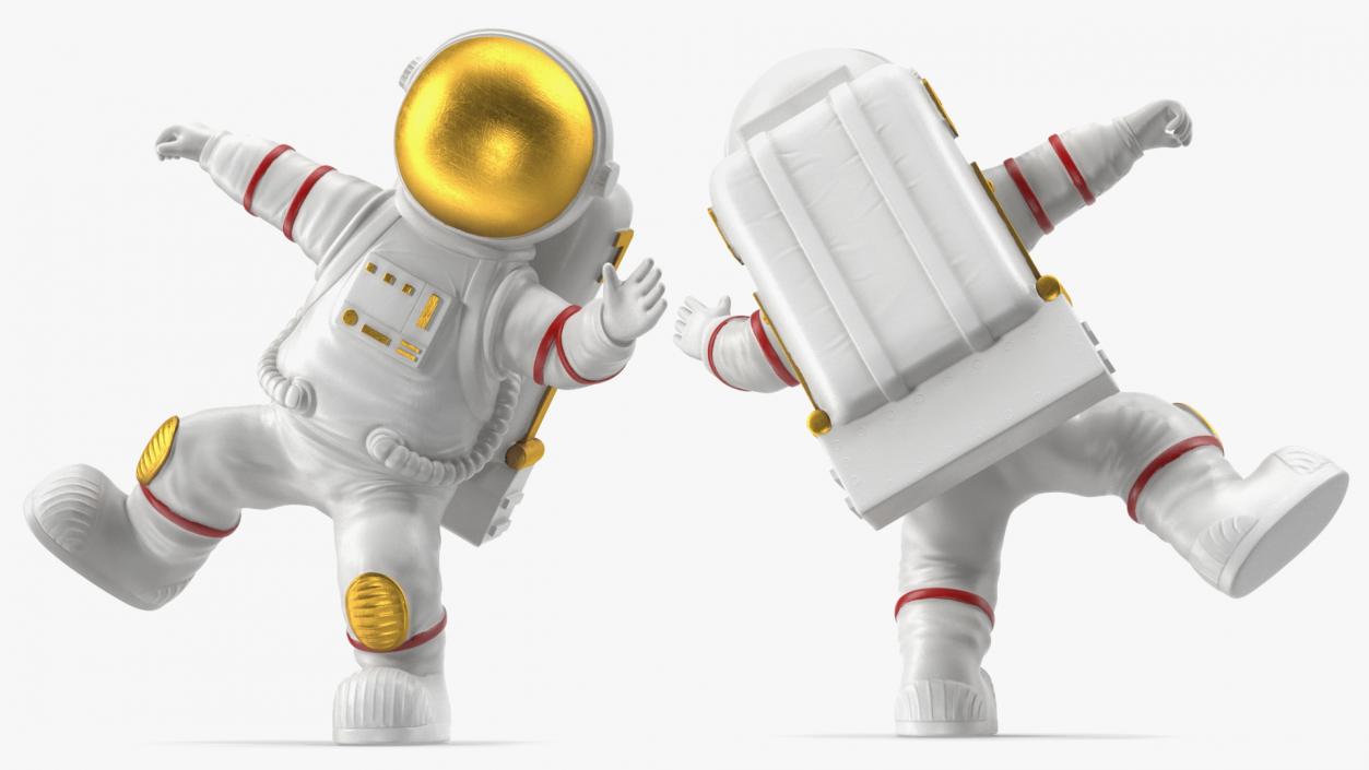 3D Spaceman Toy Character White Dancing Pose