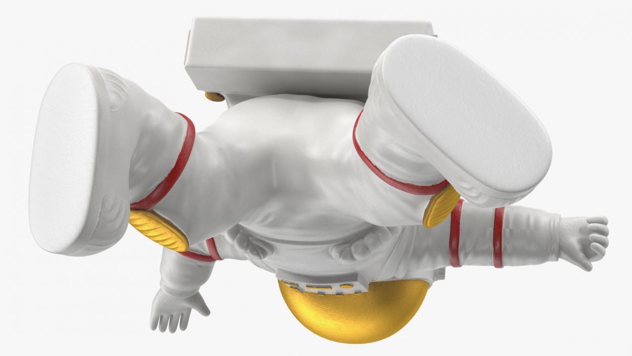 3D Spaceman Toy Character White Dancing Pose