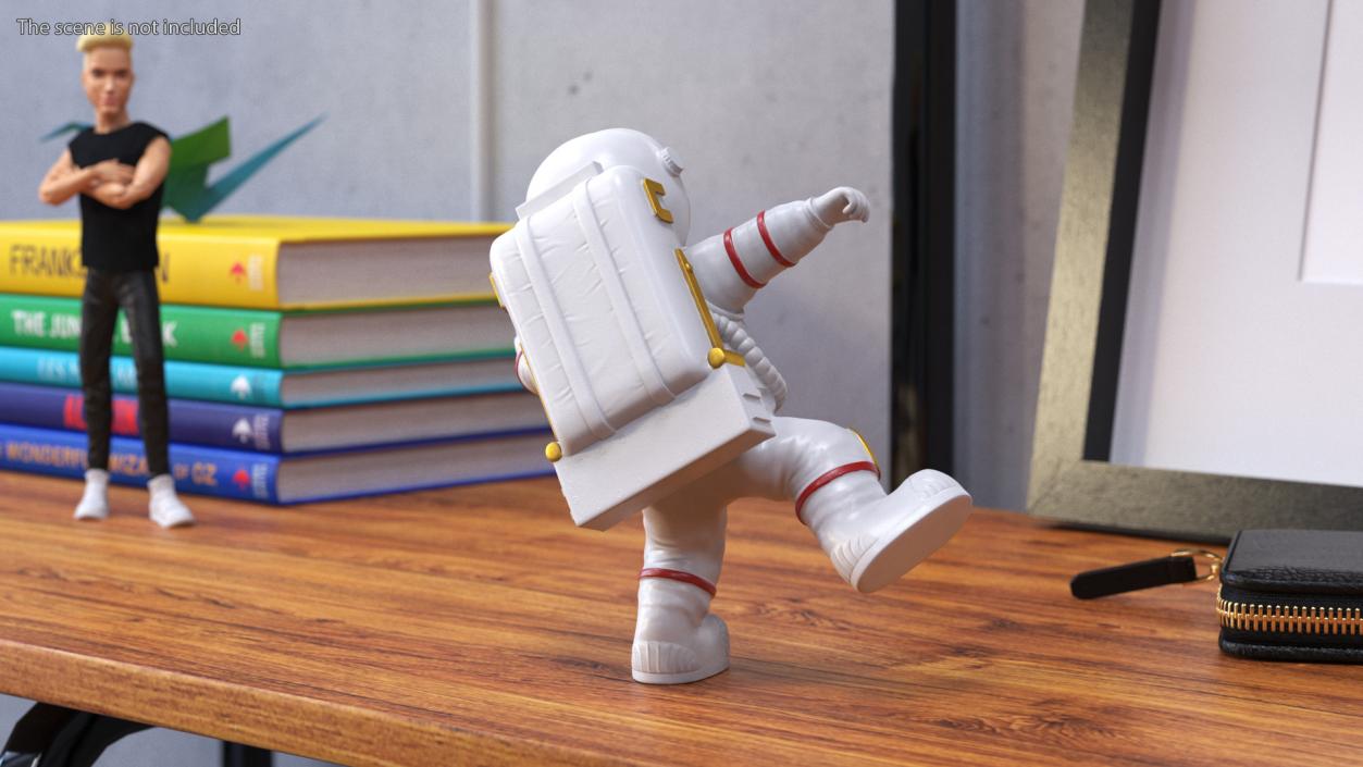 3D Spaceman Toy Character White Dancing Pose