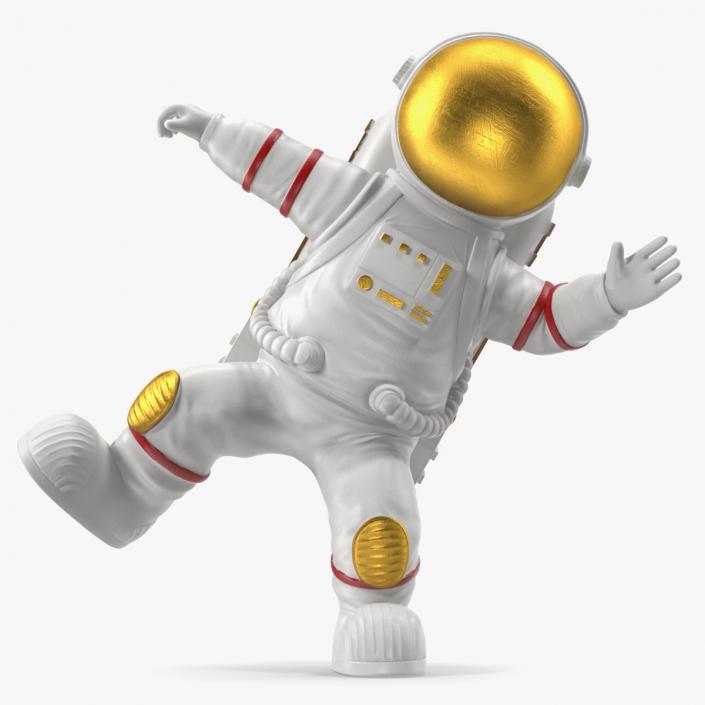 3D Spaceman Toy Character White Dancing Pose