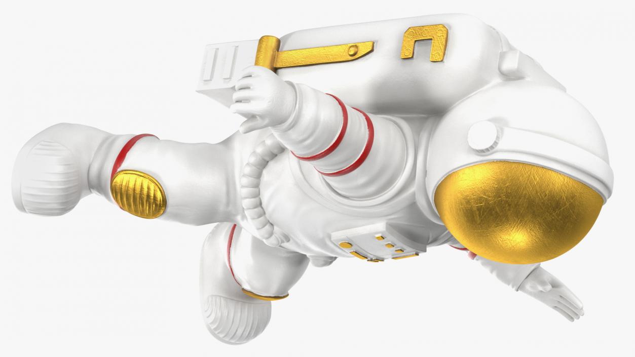 3D Spaceman Toy Character White Dancing Pose