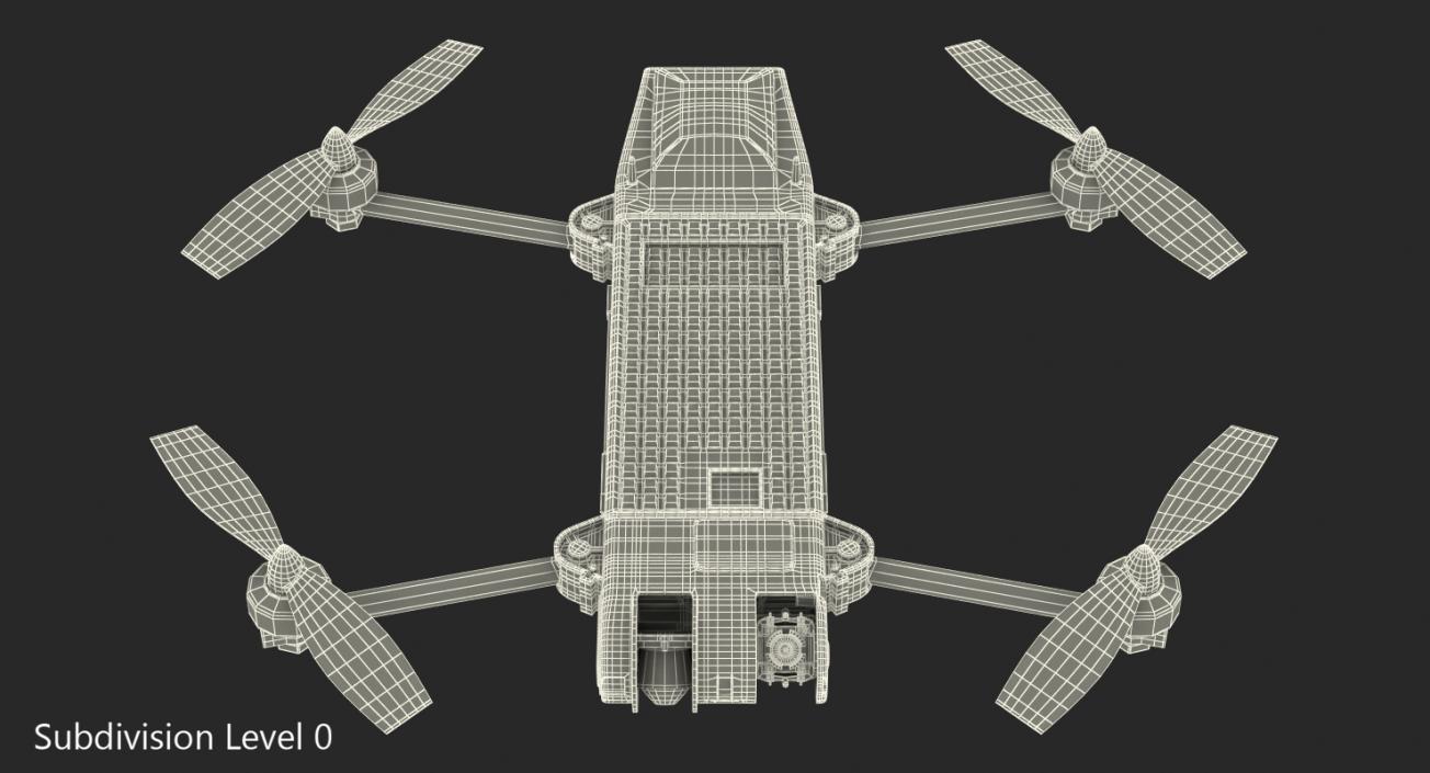 3D Tactical Quadrotor Stealthy Unmanned Aircraft Snipe Rigged model