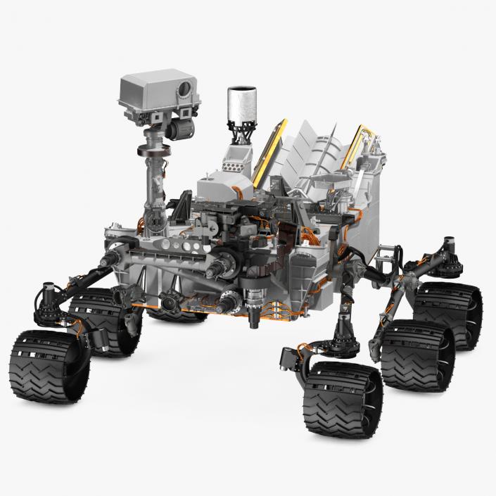 Curiosity Mars Rover Rigged 3D