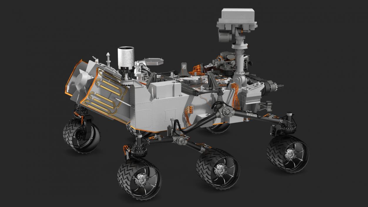 Curiosity Mars Rover Rigged 3D