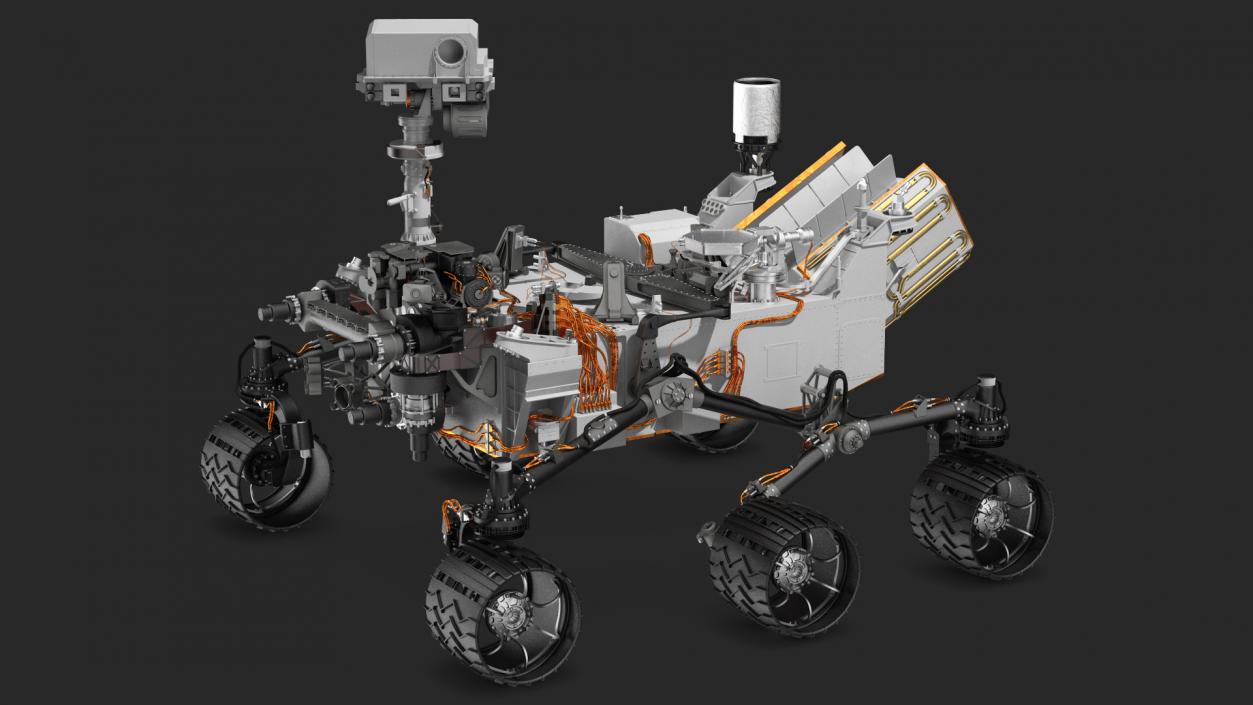 Curiosity Mars Rover Rigged 3D