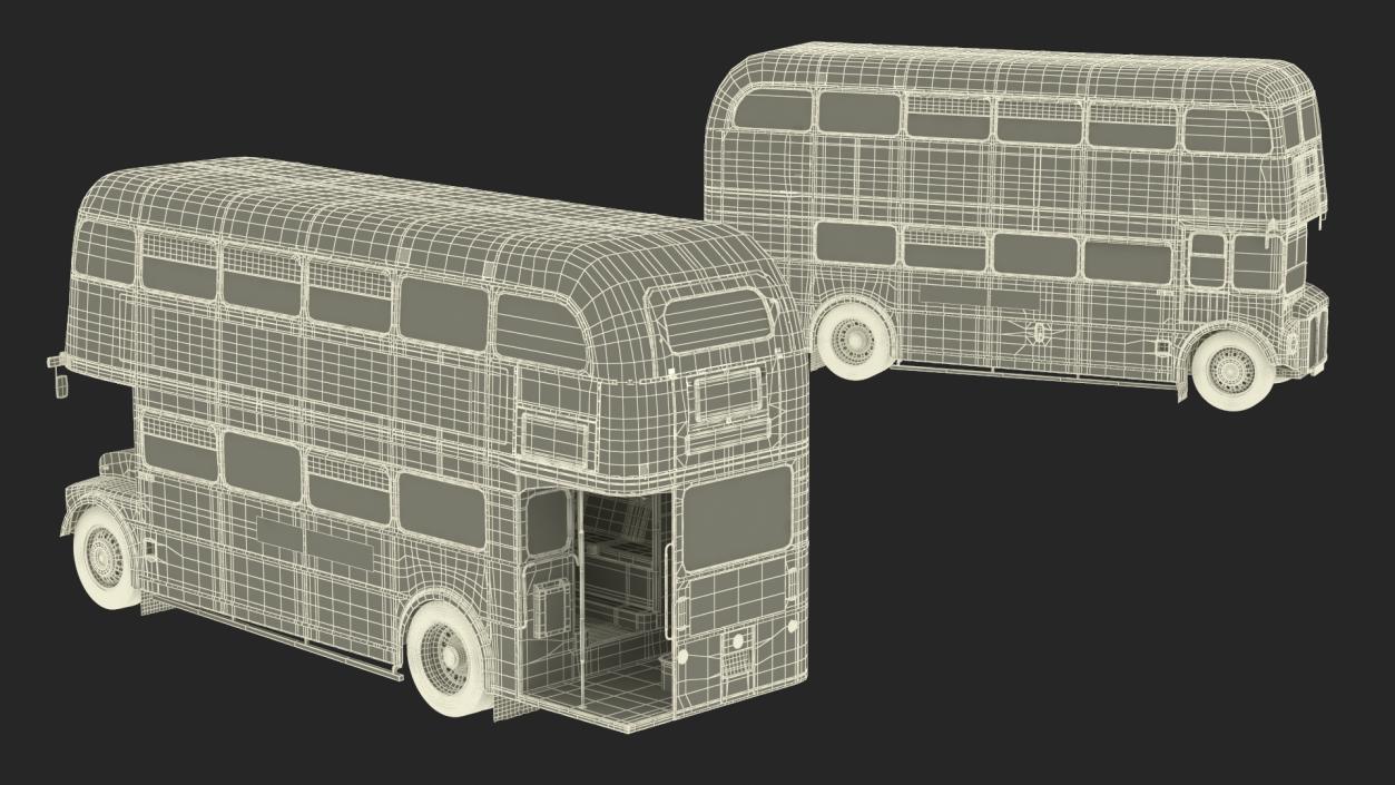 3D London Double Decker Bus Rigged