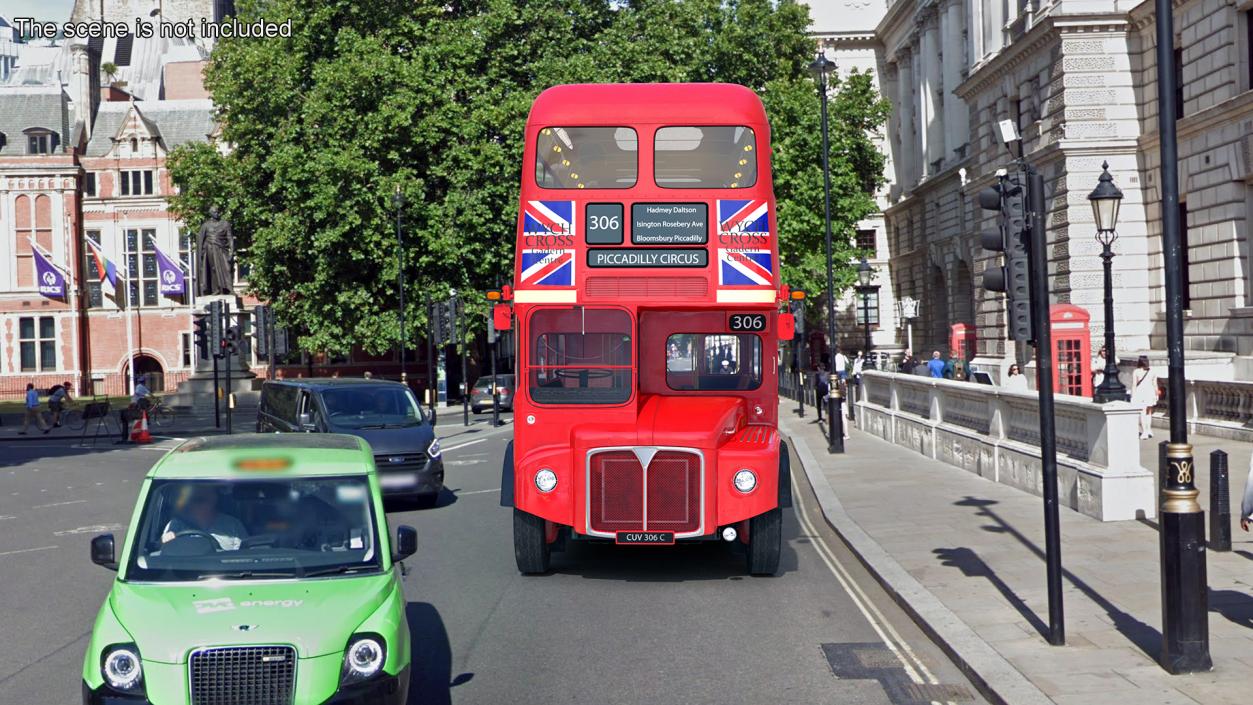 3D London Double Decker Bus Rigged