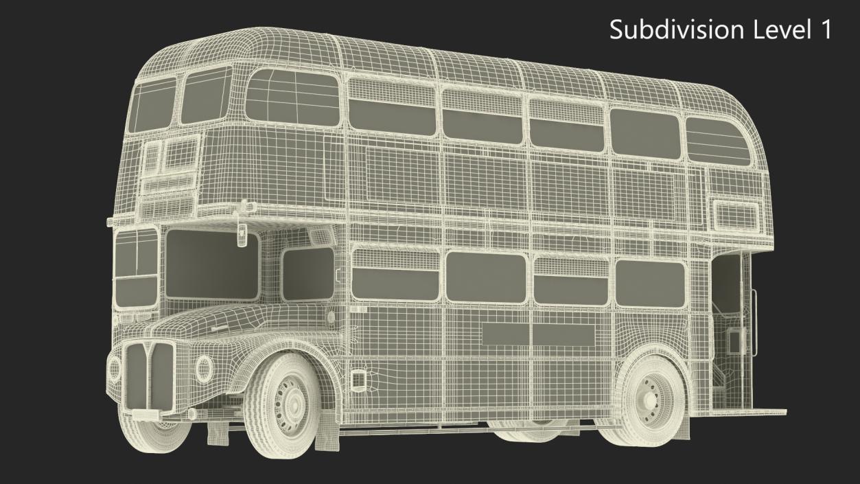 3D London Double Decker Bus Rigged