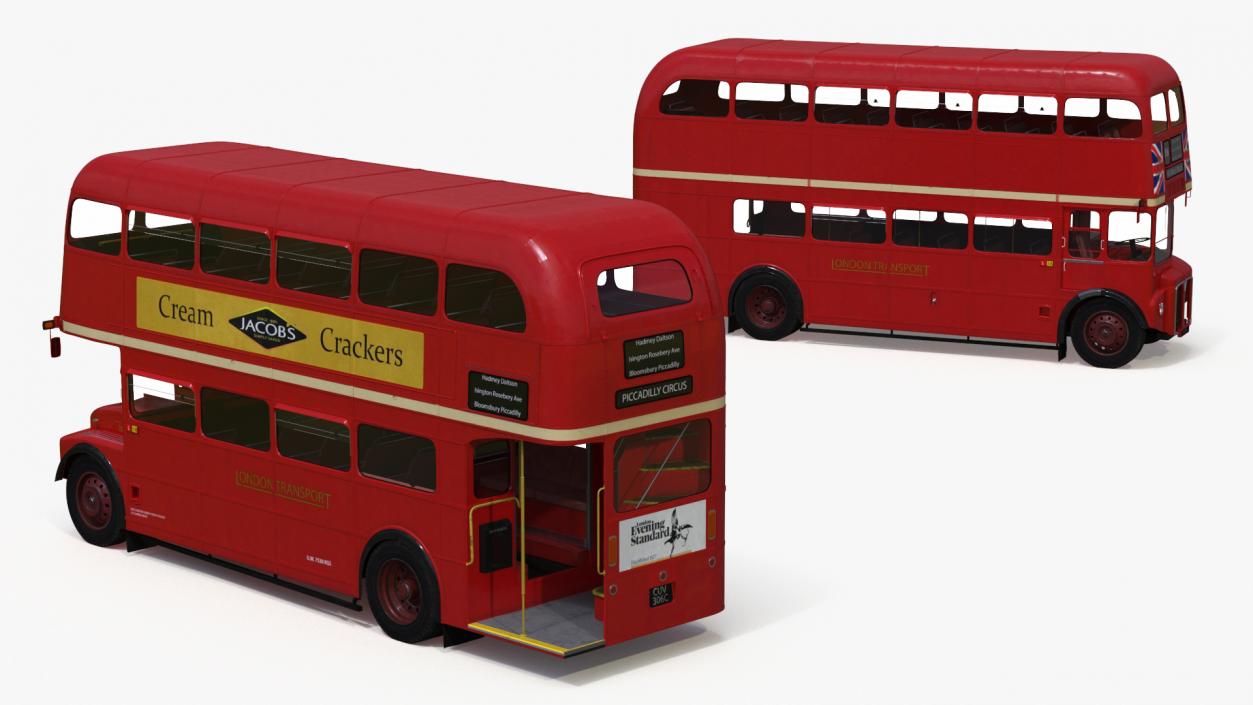 3D London Double Decker Bus Rigged