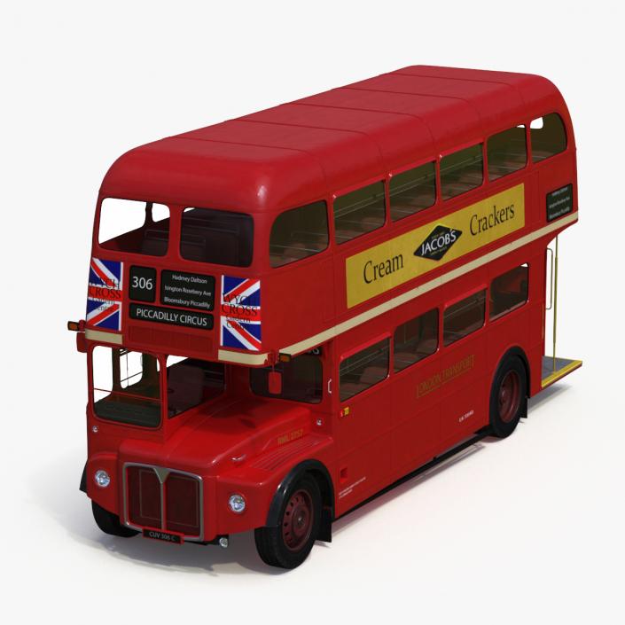 3D London Double Decker Bus Rigged