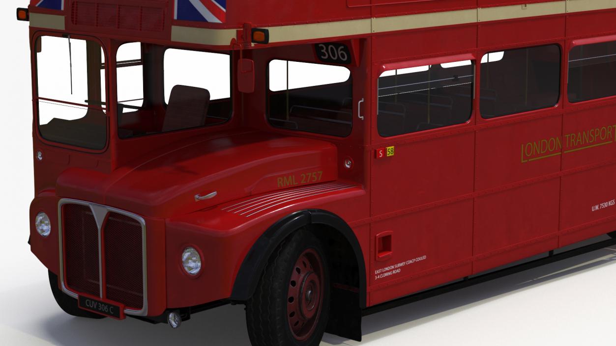 3D London Double Decker Bus Rigged