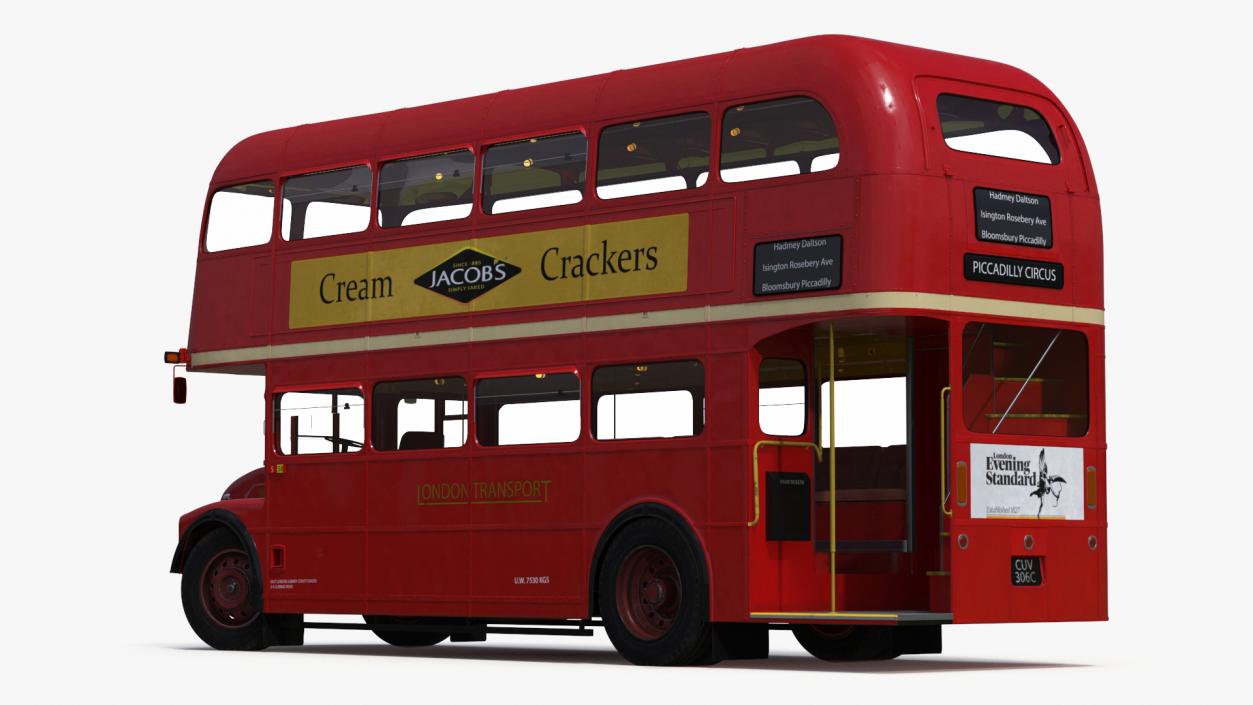 3D London Double Decker Bus Rigged