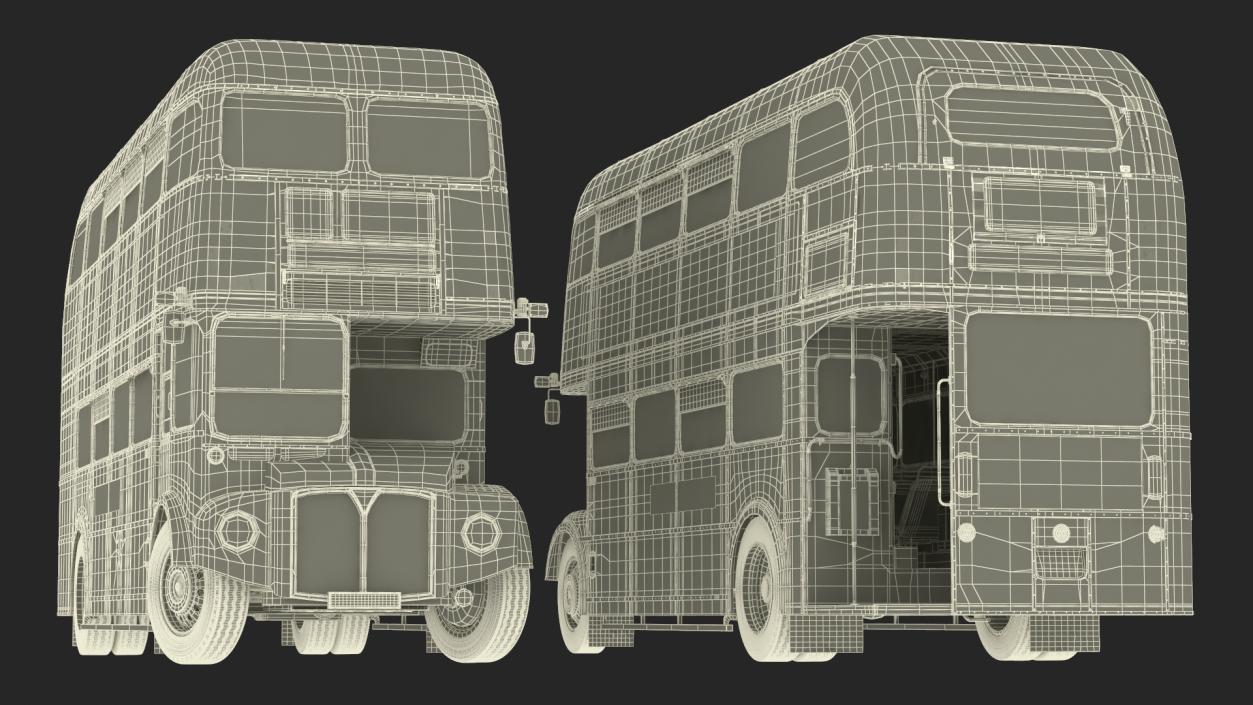 3D London Double Decker Bus Rigged